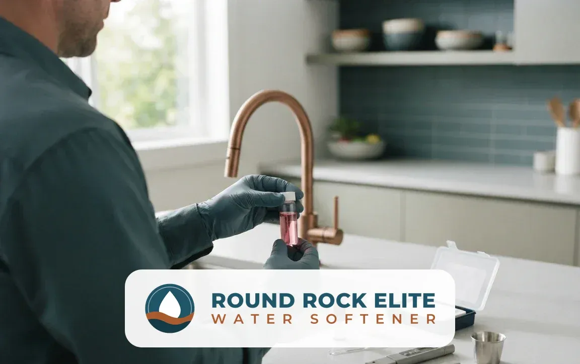 Water quality testing Round Rock TX technician testing tap water